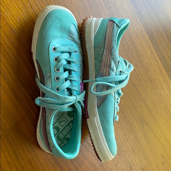 Vintage Puma TT Super. Size 7. Turquoise/Pink/Silver - Picture 6 of 11